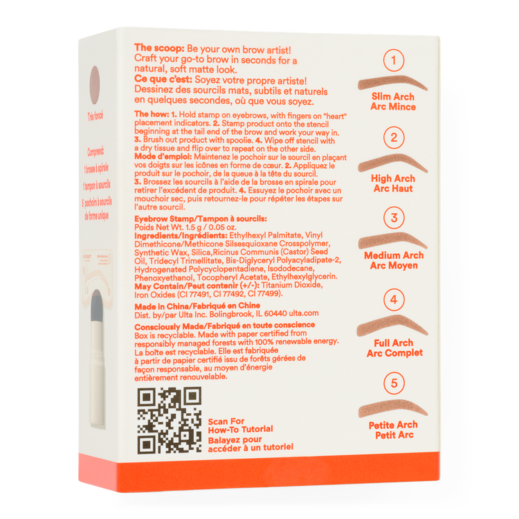 Eyebrow Stamp and Stencil - Kit de cejas, acabado pigmentado y mate