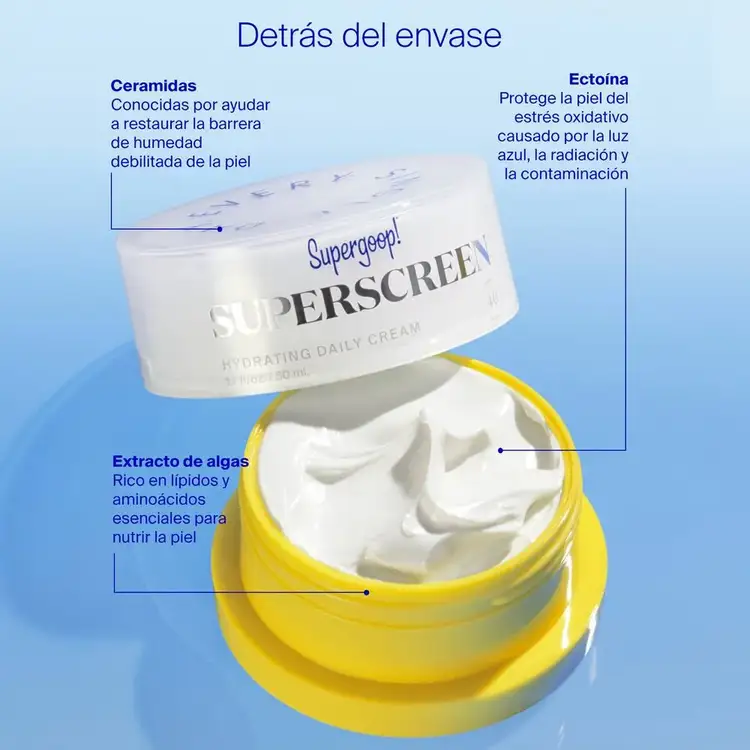 Superscreen - Crema hidratante SPF 40, hidrata, nutre y protege intensamente