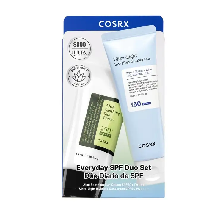 Everyday SPF Duo - Set de protección solar, crema solar con aloe + protector solar con ácido hialurónico