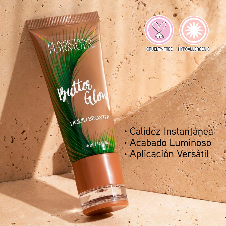 Butter Glow Liquid Bronzer aporta luminosidad, nutre y suaviza