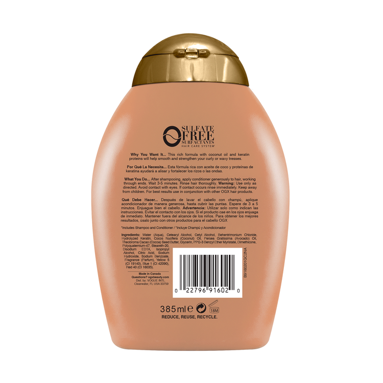 OGX Ever Straight Brazilian Keratin Therapy - Acondicionador, hidratación extra brillante