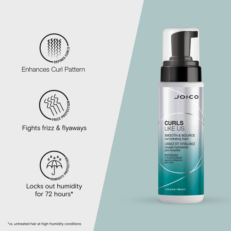 Curls Like Us Smooth & Bounce Espuma hidratante acabado de fijación ligera
