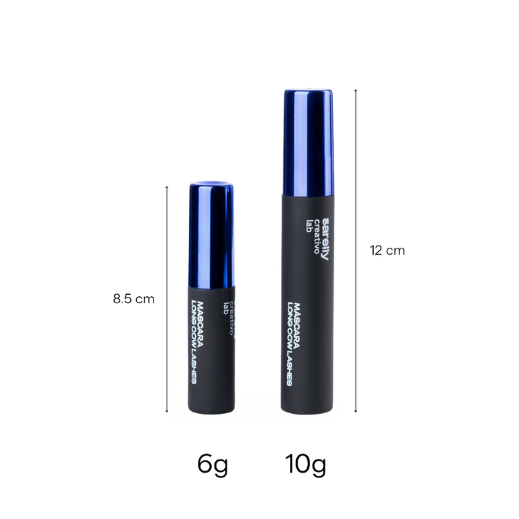 Long Cow Lashes Mini - Máscara para pestañas waterproof alargadora, versión mini, 6 gr