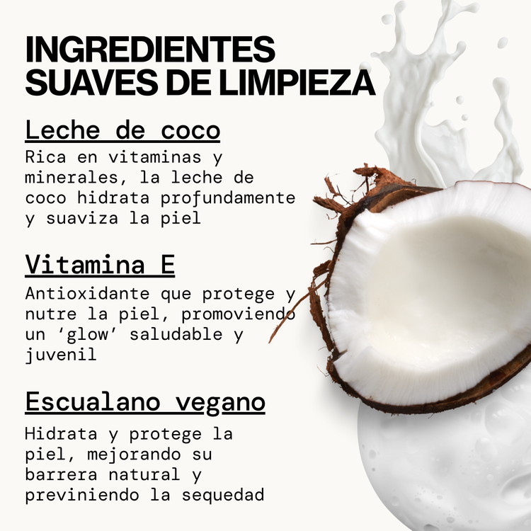 Coconut Whip Cream To Foam Limpiador facial cremoso deja la piel frscxa y suave
