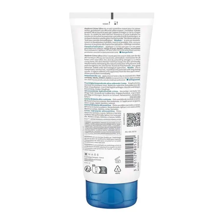 Atoderm - Crema hidratante, fortalece la barrera cutánea