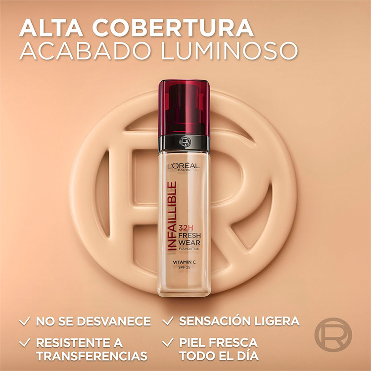 Infallible Freshwear 32H Base de maquillaje líquida acabado luminoso y larga duración