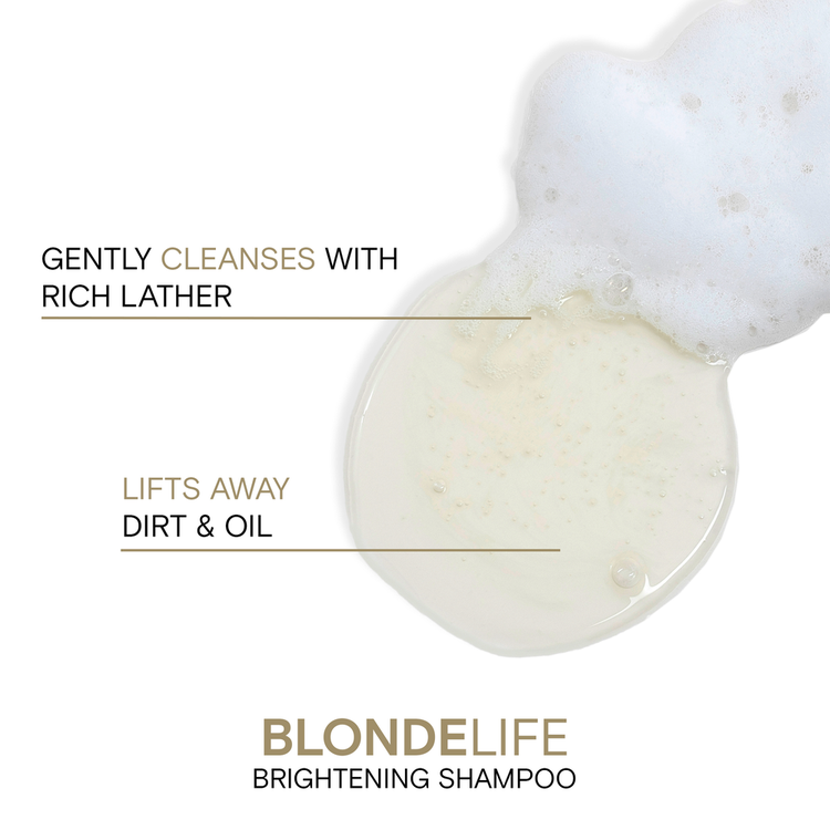 Blonde Life Brightening Shampoo limpia suavemente