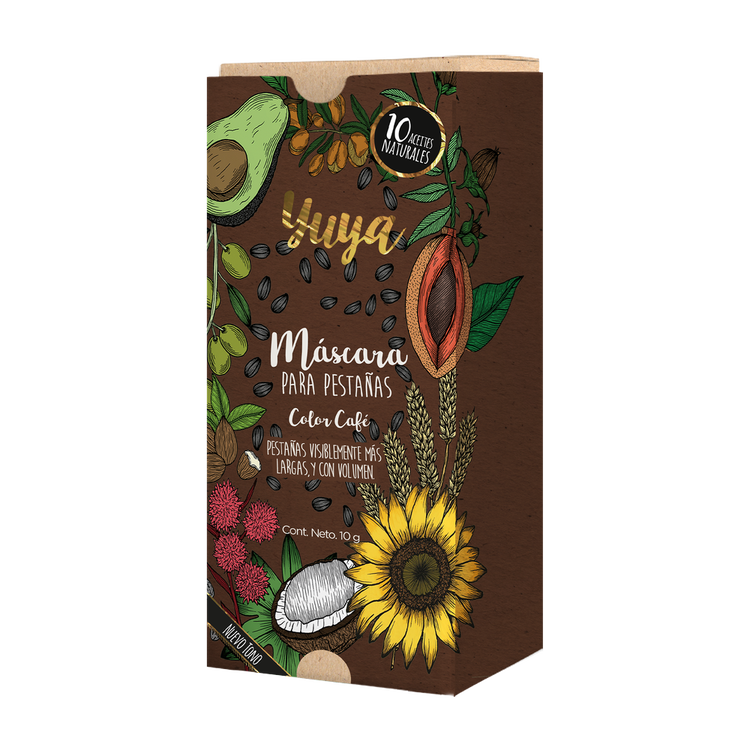 Máscara de pestañas, con 10 aceites escenciales