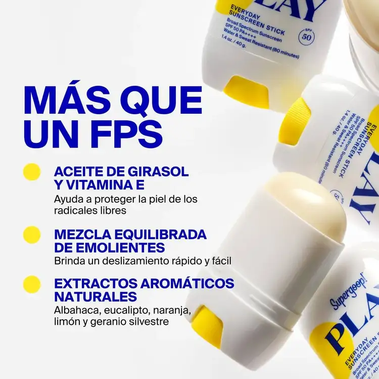 Play Everyday Sunscreen - Protector solar en barra SPF 50, resistente al agua y al sudor