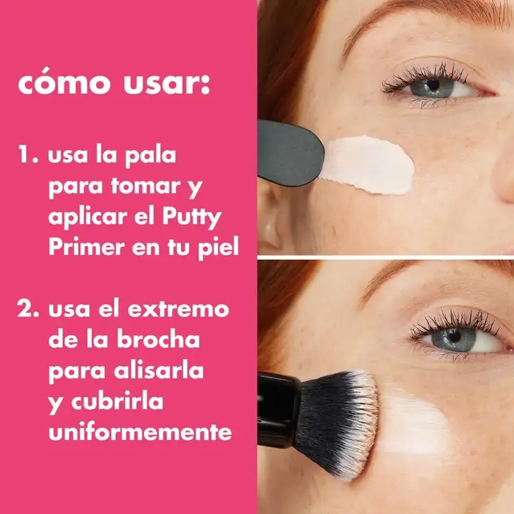 e.l.f. Putty Primer Brush & Applicator Herramienta de maquillaje de doble punta y brocha de maquillaje