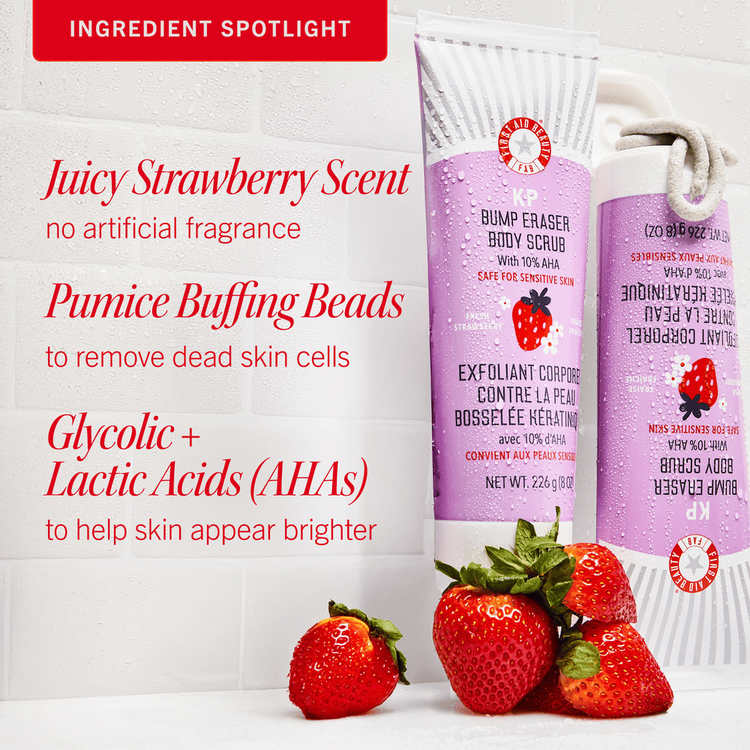 KP Bump Eraser Body Scrub Fresh Strawberry - Exfoliante corporal, brinda exfoliación profunda
