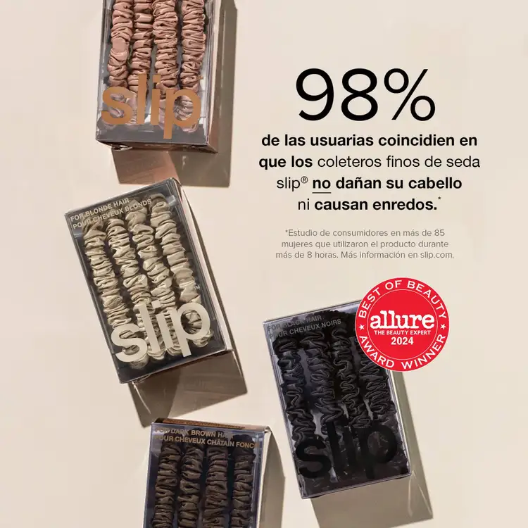 Pure Silk - Set 4 scrunchies, evita marcas en el cabello