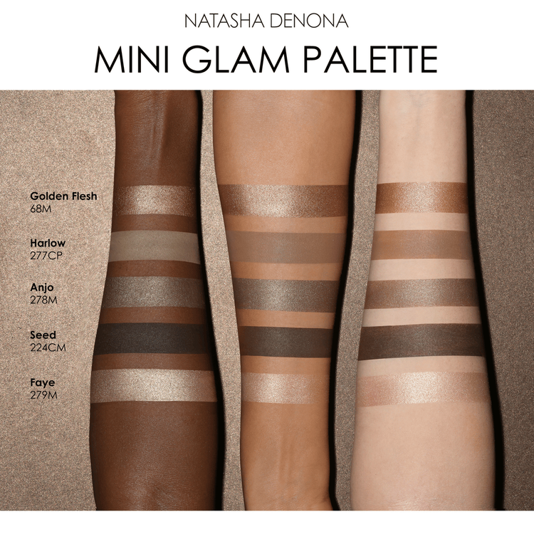 Mini Glam Paleta de sombras 5 tonos dorados, marrones y gris pardo