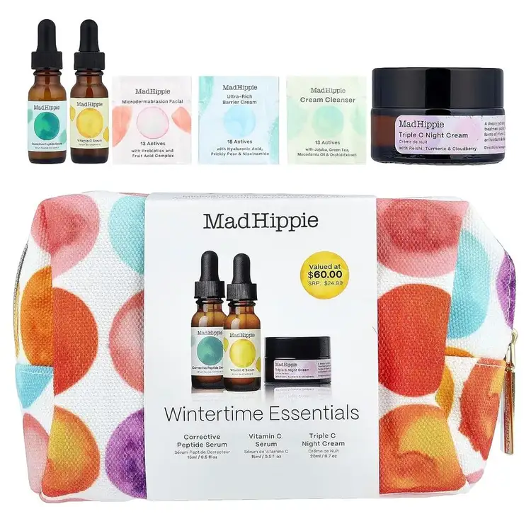 Wintertime Essentials, Set de regalo - Suero con péptidos, suero vitamina C + crema de noche