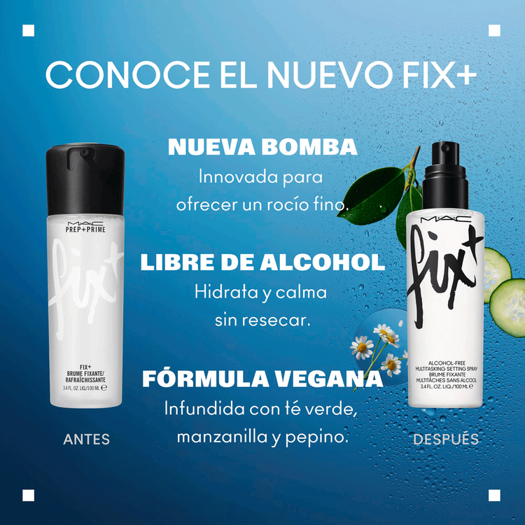 Fix + Spray fijador prepara, fija e hidrata maquillaje