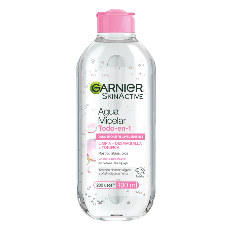 Garnier Skin - Agua micelar, limpia, desmaquilla y tonifica