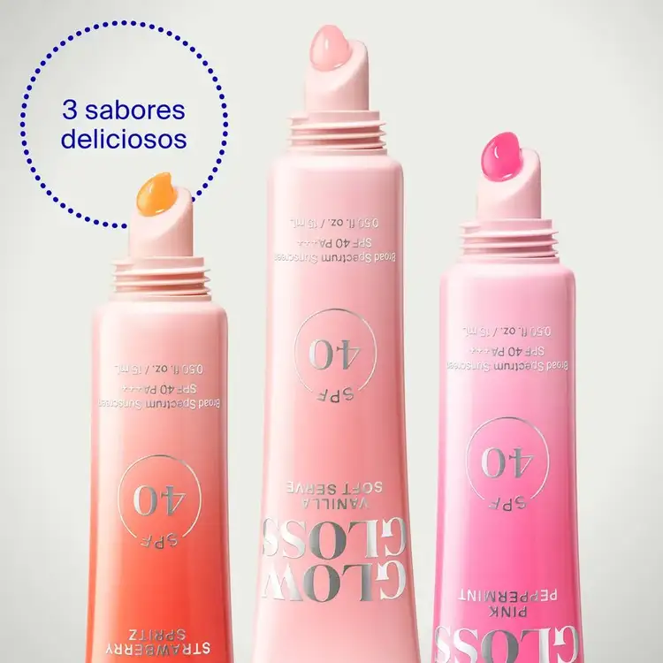 Glow Gloss - Bálsamo labial SPF 40, acabado translúcido