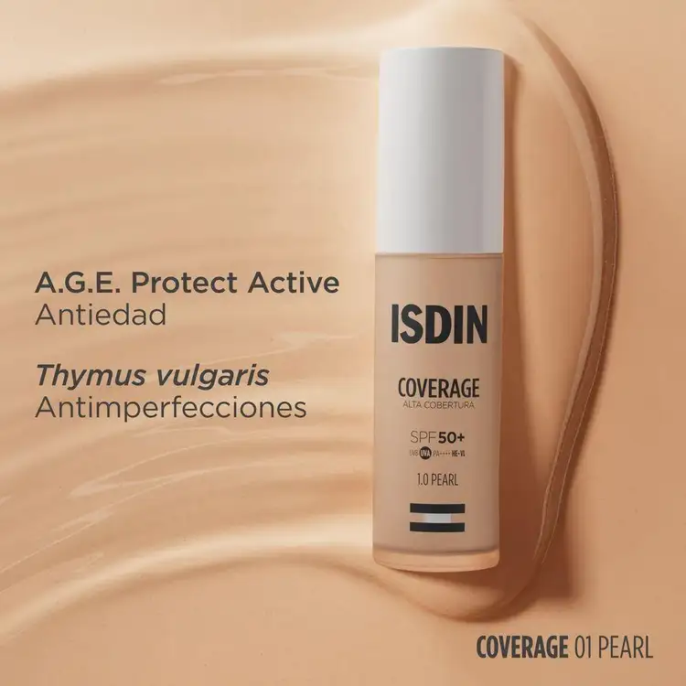 ISDIN COVERAGE - Base de maquillaje, con protección solar 50 SPF+