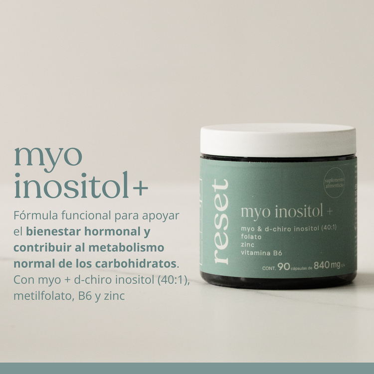 Myo inositol + Suplemento alimenticio promueve el balance hormonal, resistencia a la insulina y fertilidad