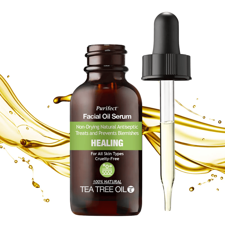 Facial Oil Serum Healing Tea Tree + Vit E Serum controla grasa y reduce imperfecciones