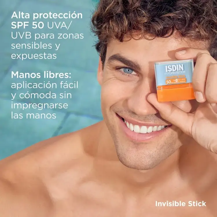 Invisible Stick - Protector solar en barra, resistente al agua y al sudor
