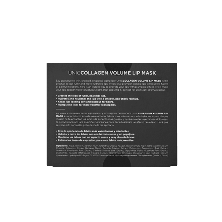 Uniccollagen Volume Lip Mask Parches de colágeno para labios hidratados y voluminosos