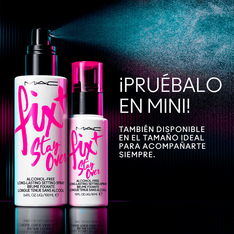 Mini Fix + Stay Over Setting spray fija maquillaje sin peso ni alcohol