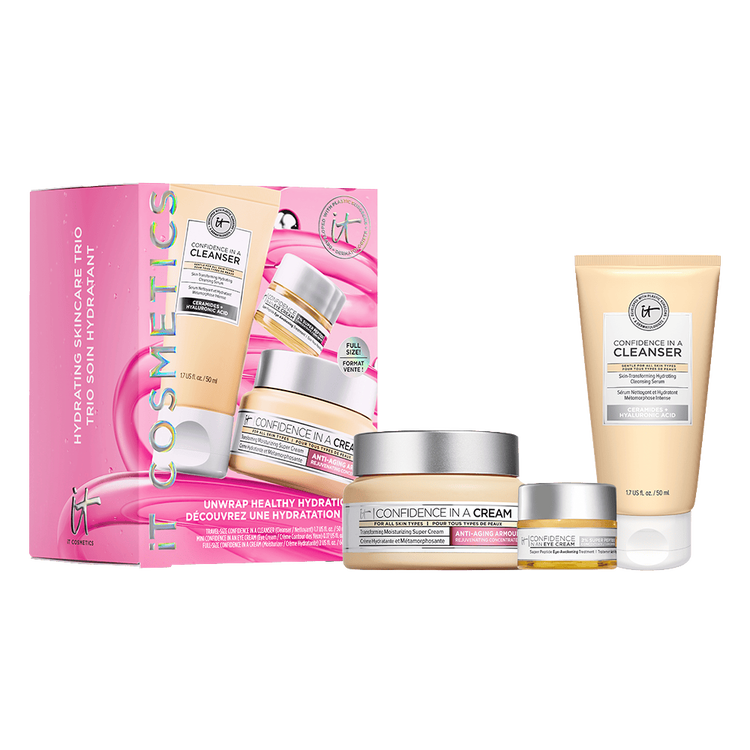 Holiday Confidence - Set de regalo, crema 60 ml + Limpiador facial 120 ml + Crema contorno de ojos 15 ml