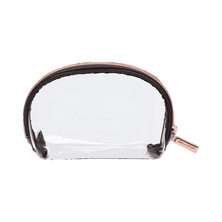 Tartan and twine - Neceser de viaje transparente con negro