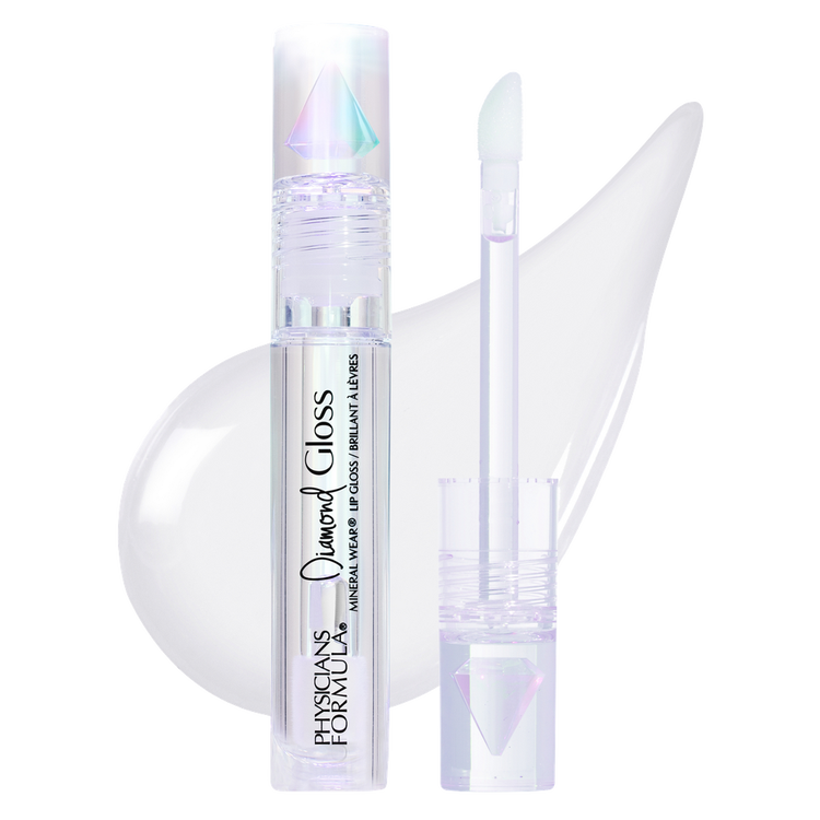 Mineral Wear Lip Gloss Diamond Crystal Clear Gloss brillo 2 en 1 suero