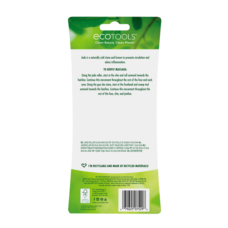 Jade Roller & Gua Sha - Rodillo de jade y gua sha, para uso facial