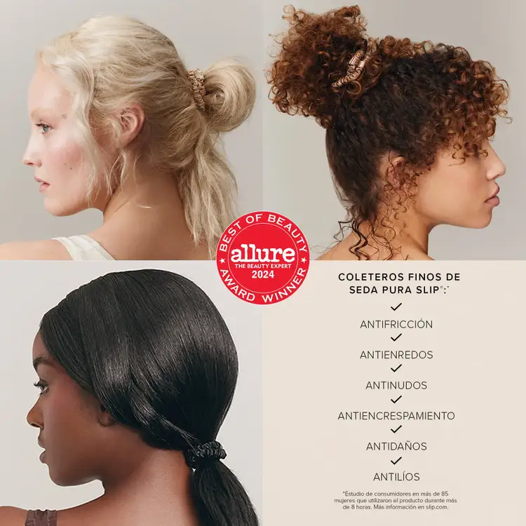 Pure Silk - Set 4 scrunchies, evita marcas en el cabello