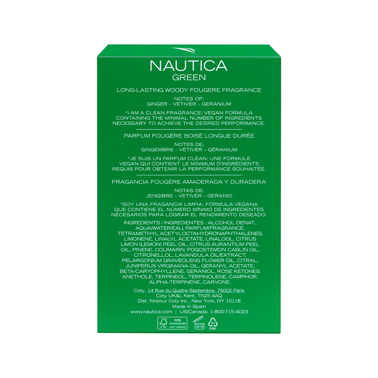 Nautica Green Eau De Toilette Perfume para hombre