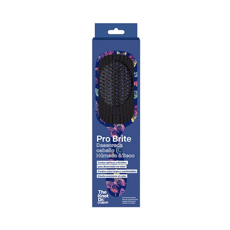 Knot Dr PRO BRITE - Cepillo para densenredar color azul con mariposas