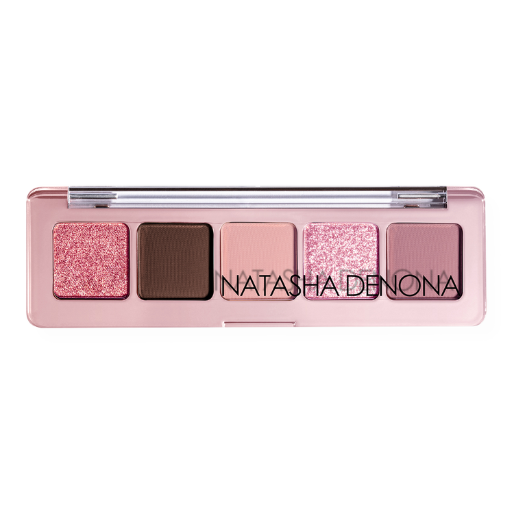 Mini Rose Paleta de sombras 5 tonos rosas fríos y malva