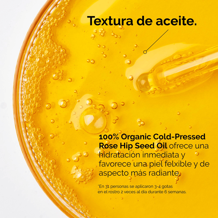 100% Organic Cold-Pressed Rose Hip Seed Oil Hidratante aborda los signos del envejecimiento