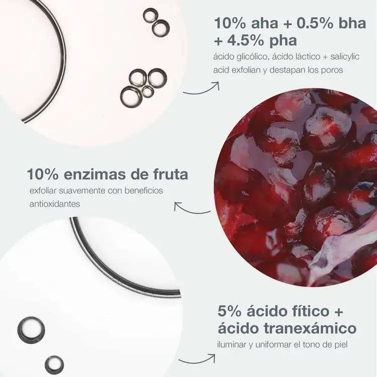 Liquid Peelfoliant Exfoliator with AHA BHA & PHA Exfoliante minimiza los poros