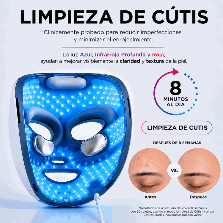 CryoGlow - Máscara facial LED, con tecnología refrescante
