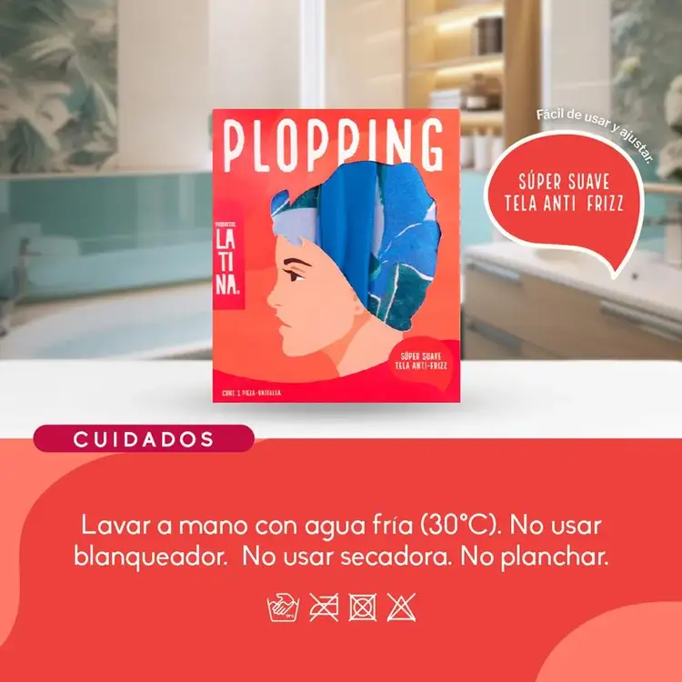 Plopping - Toalla para el cabello, antifrizz