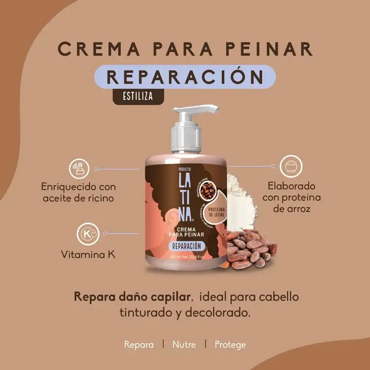 Crema para peinar, reparadora