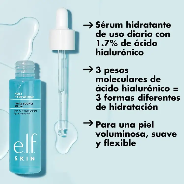 Holy Hydration! Triple Bounce - Suero con ácido hialurónico al 1.7%, para una piel hidratada y elástica