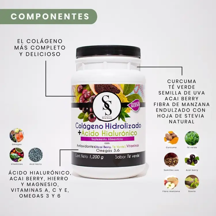 Suplemento alimenticio, para piel firme, cabello fuerte y articulaciones saludables