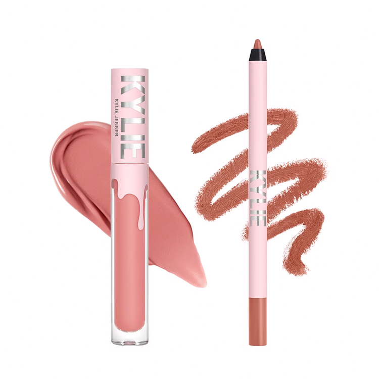 Kylie Matte Lip Kit - Labial líquido y delineador, hasta 24h de duración continua