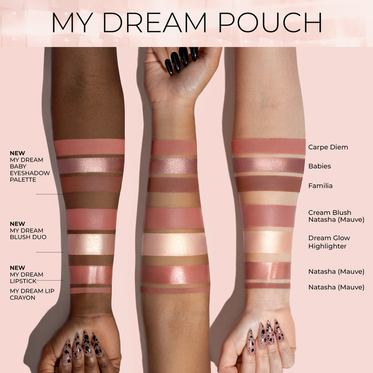 My Dream Pouch - Set de regalo, paleta de sombras + dúo de rubores + labial + lápiz labial