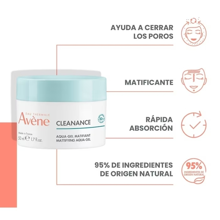 Cleanance Aqua-gel matificante controla el brillo y reduce poros abiertos
