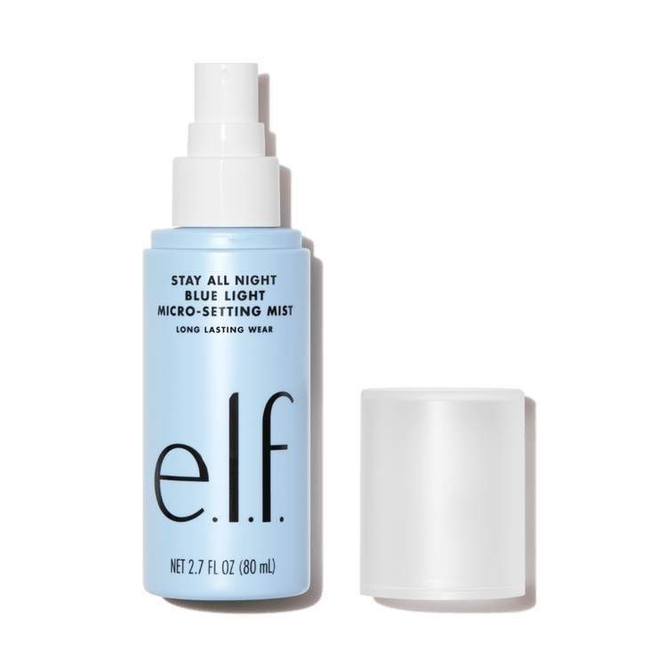 e.l.f. Stay All Night Blue Light Micro Setting Mist Facial y maquillaje mate spray fijador