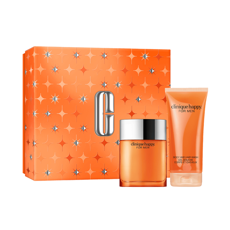 Happy For Men - Set de regalo, Eau de Parfum 100 ml + Body and Hair Wash 200 ml