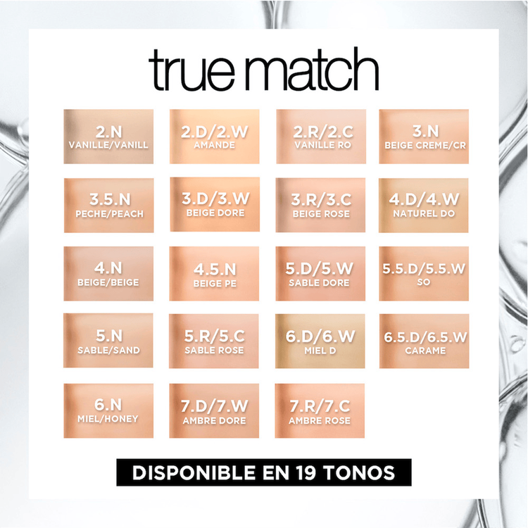 True Match - Base de maquillaje líquida, con ácido hialurónico
