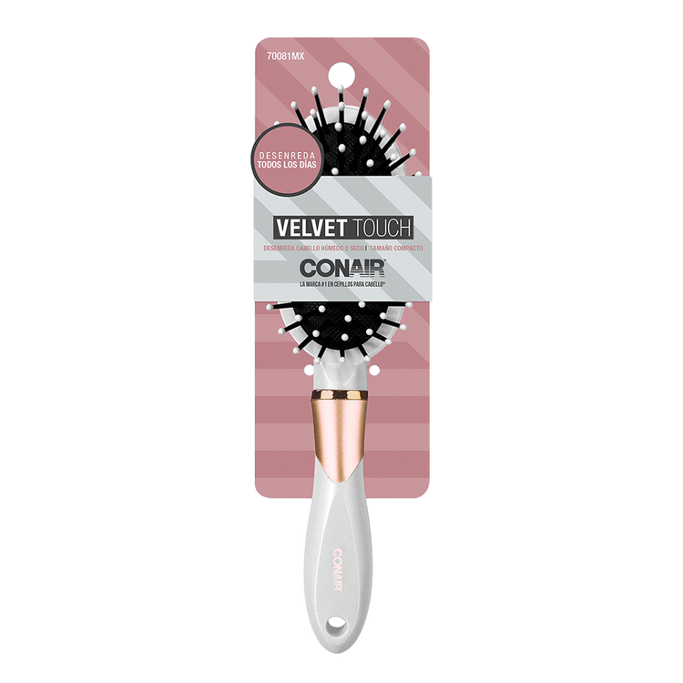 Velvet Touch - Cepillo compacto color blanco con dorado