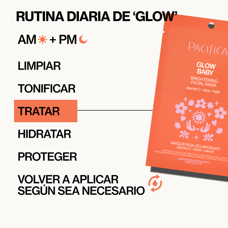 Glow Baby Vitamin C Brightening Mascarilla en hoja rápida absorción